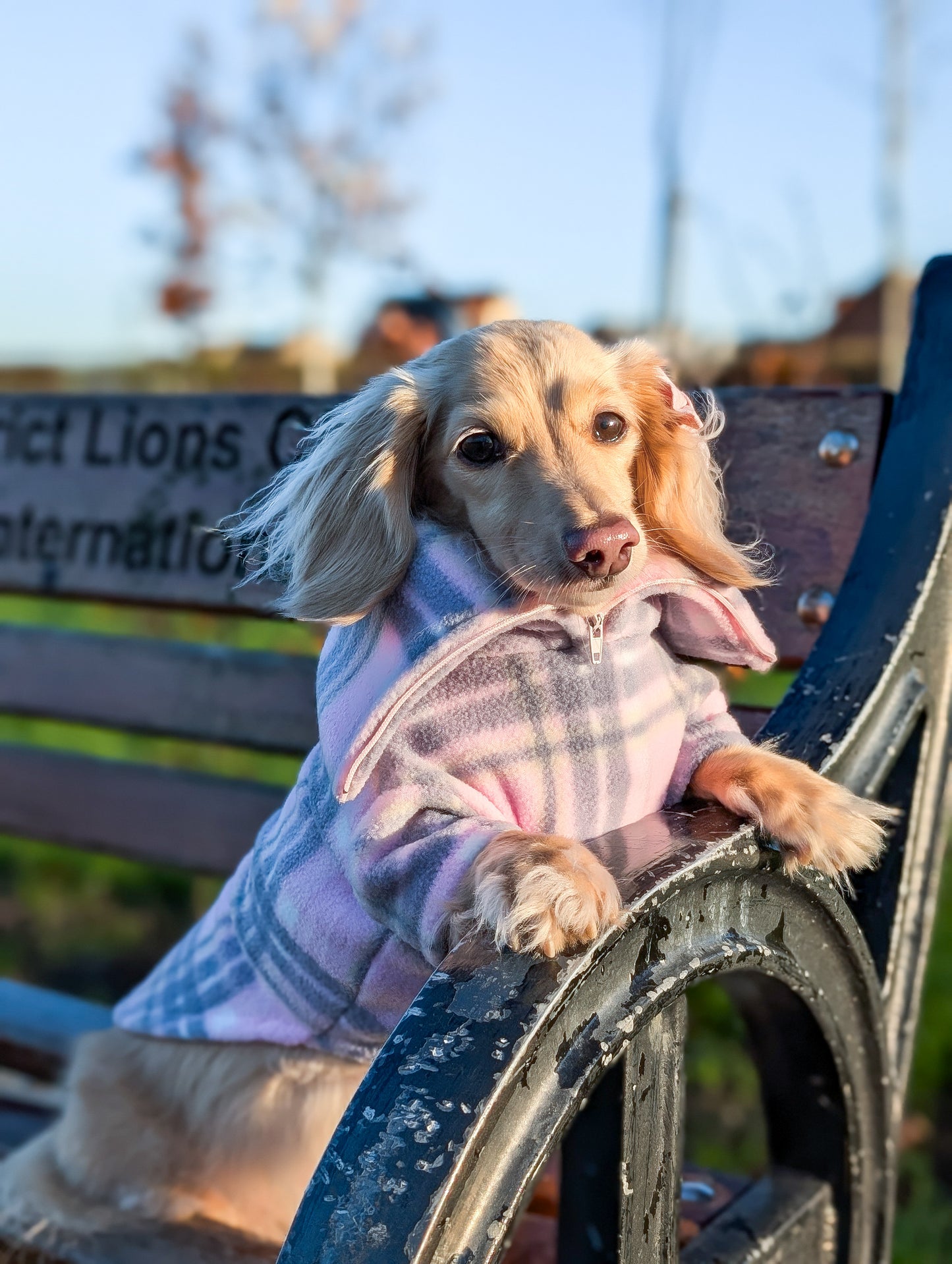 Blush Tartan Quarter Zip Fleece Jumper