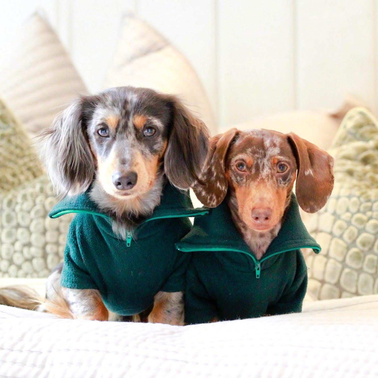 Dark Green Quarter Zip Fleece Jumper