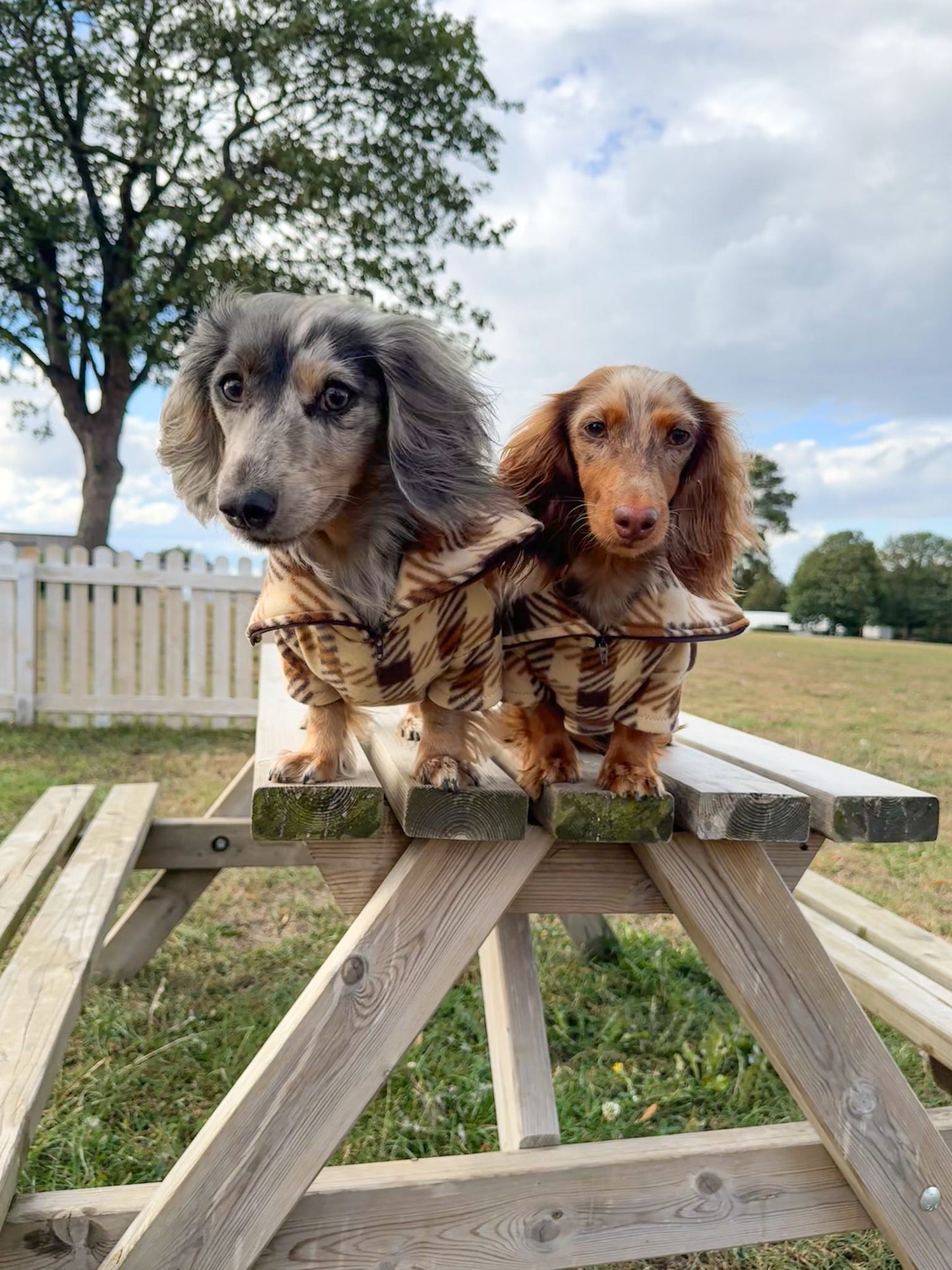 Brown Plaid Quarter Zip Fleece Jumper