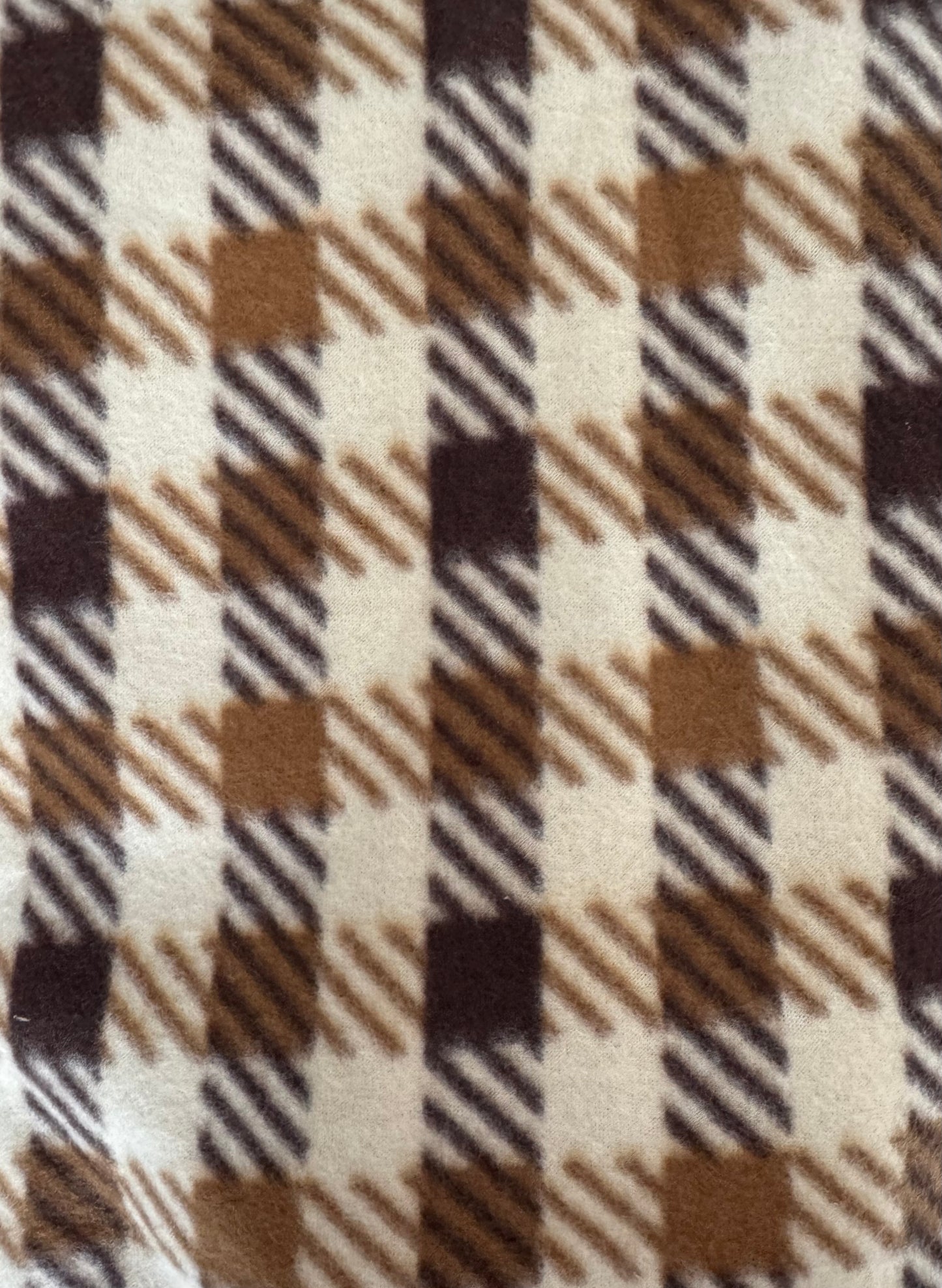 Brown Plaid Quarter Zip Fleece Jumper