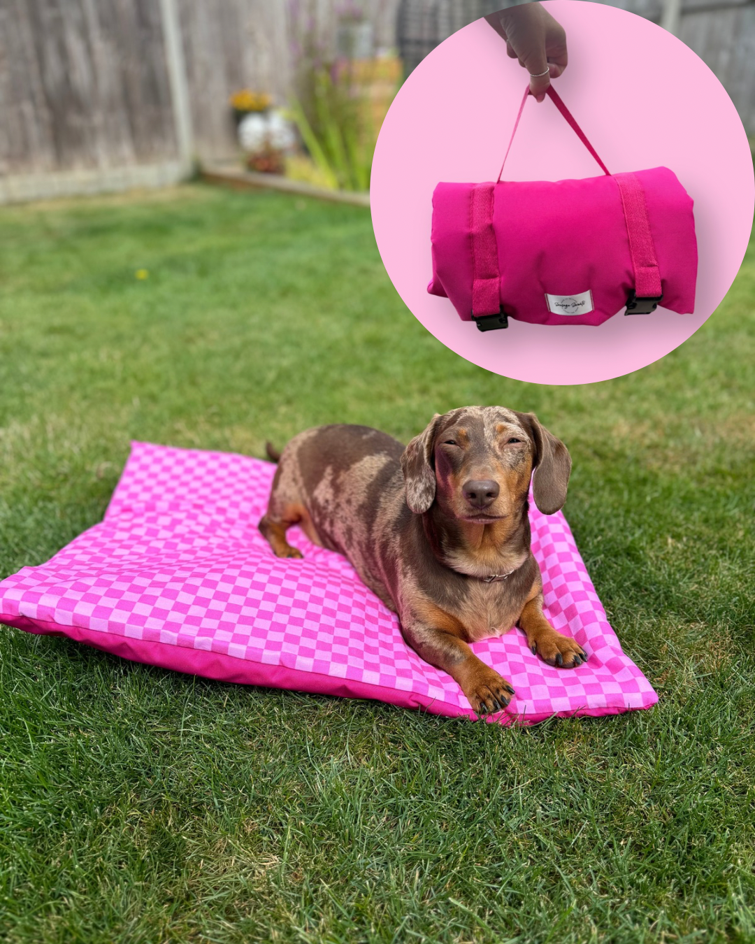 Pink Checkered Pub & Picnic Settle Mat