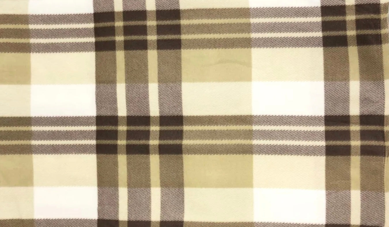 Cream Check Quarter Zip Fleece Jumper