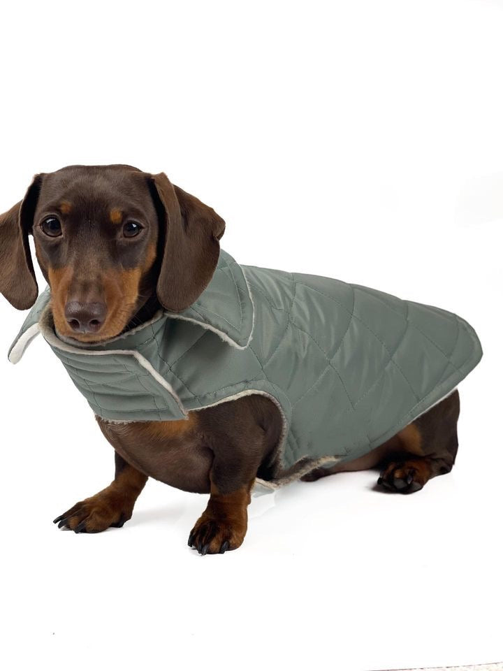 Sage Quilted Coat with Fleece Lining