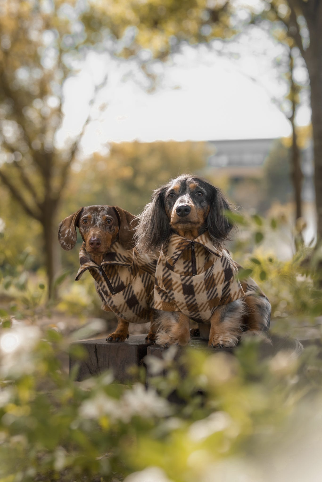 Brown Plaid Quarter Zip Fleece Jumper