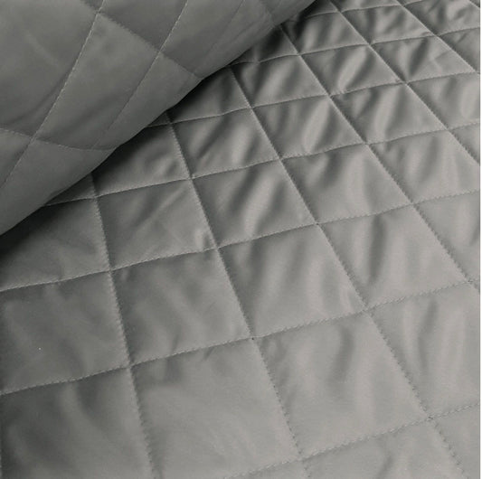Light Grey Quilted Coat with Borg Lining
