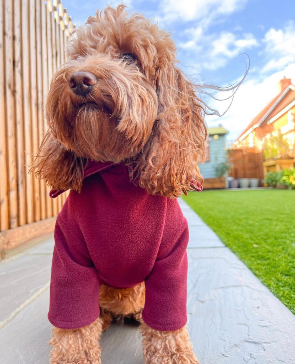 Wine Quarter Zip Fleece Jumper