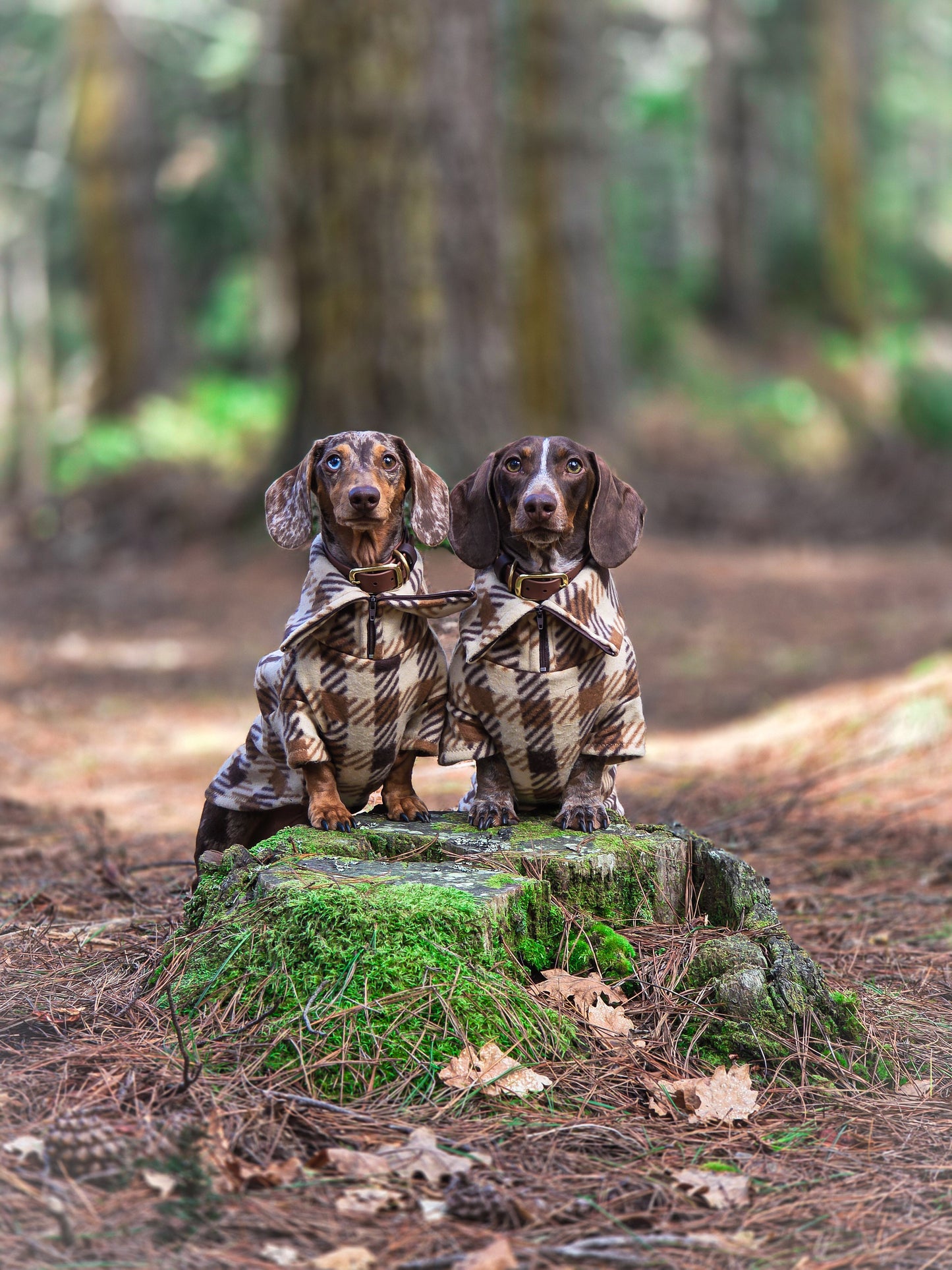 Brown Plaid Quarter Zip Fleece Jumper
