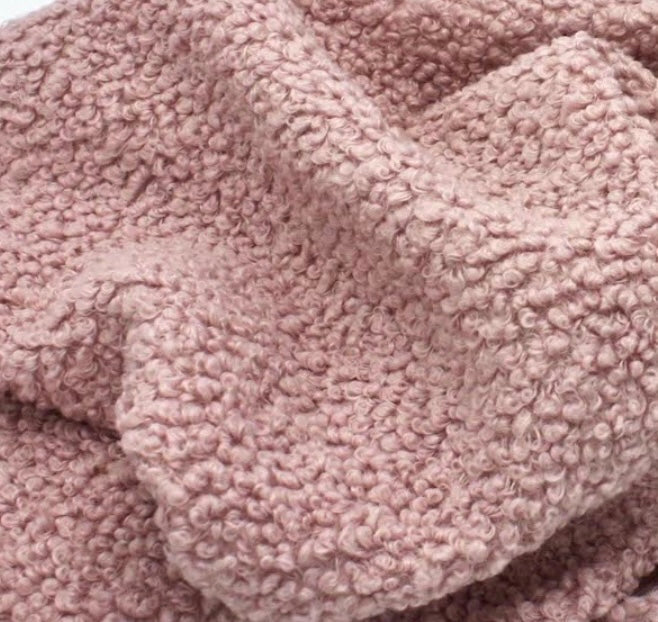 Blush Pink Quilted Coat with Borg Lining