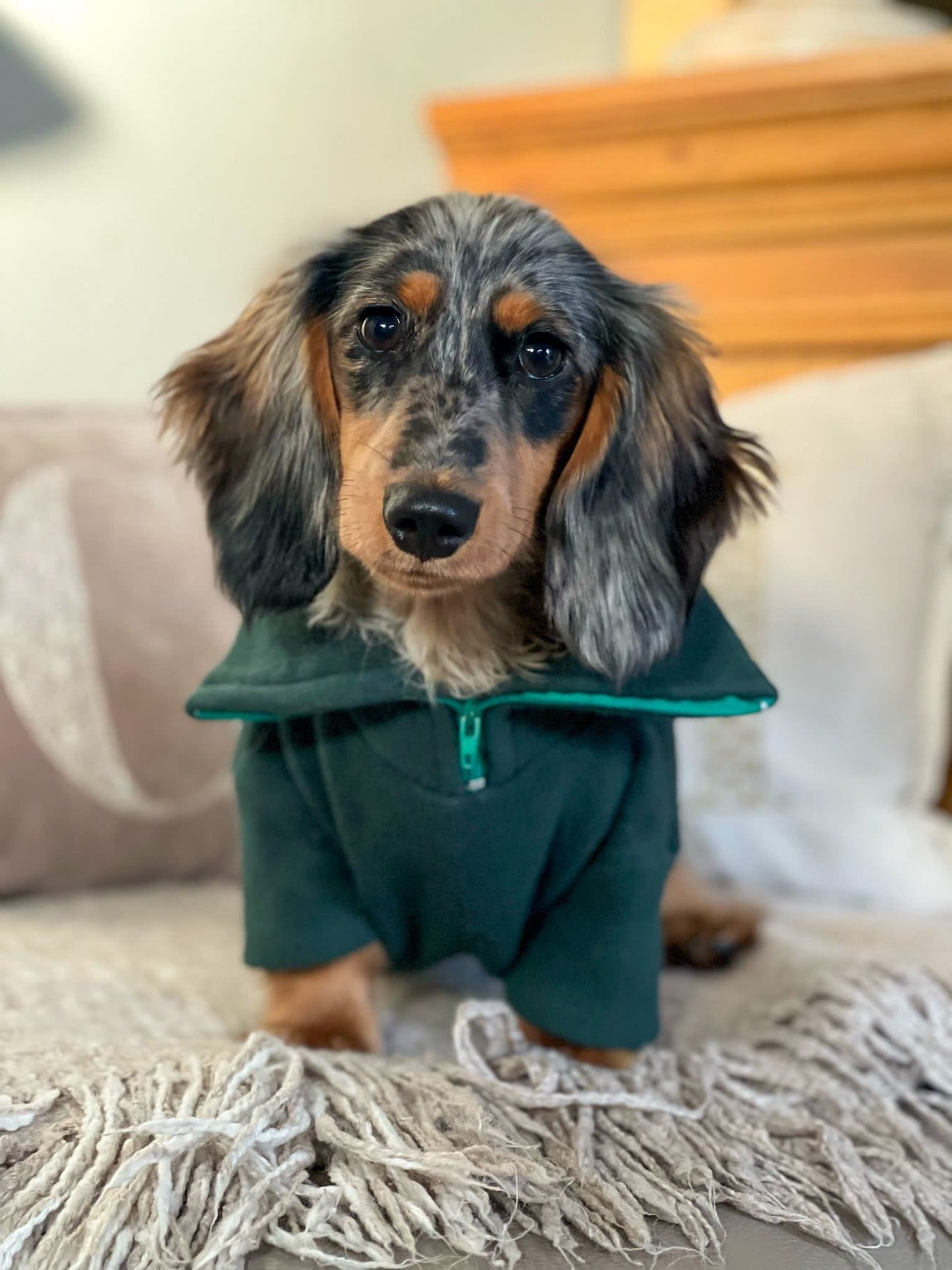 Dark Green Quarter Zip Fleece Jumper