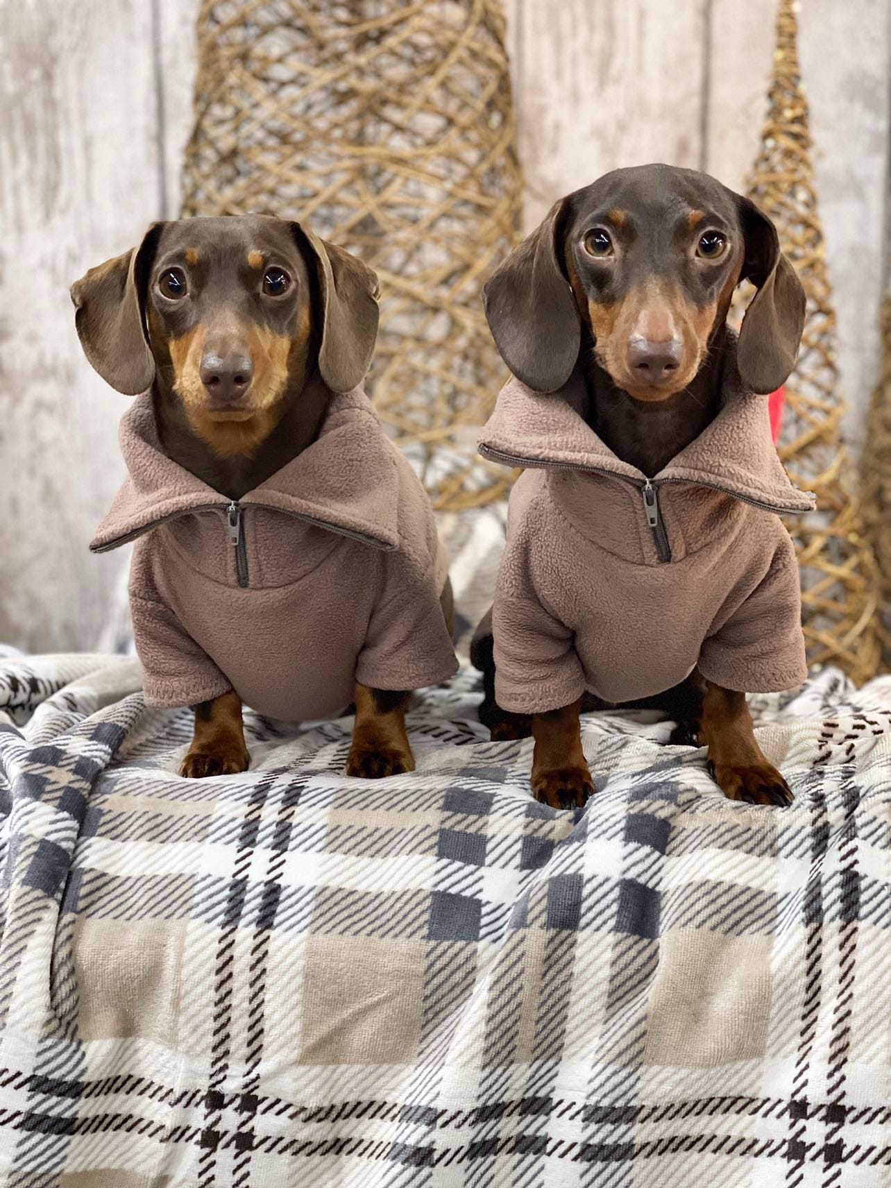 Mocha Quarter Zip Fleece Jumper