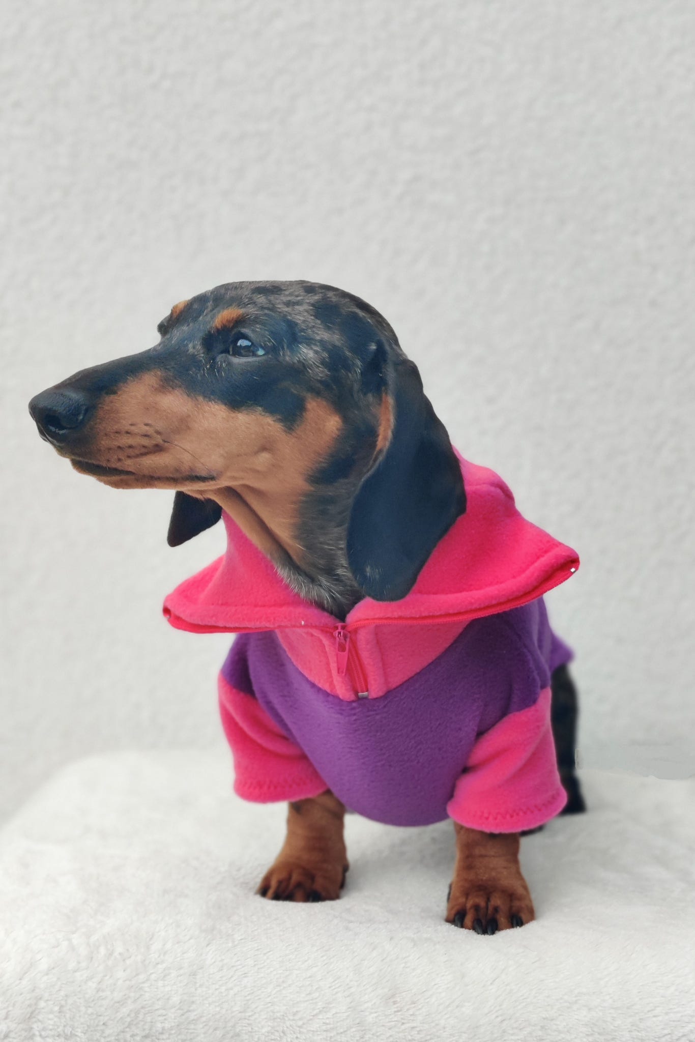 DYO Colour Block Quarter Zip Fleece Jumper