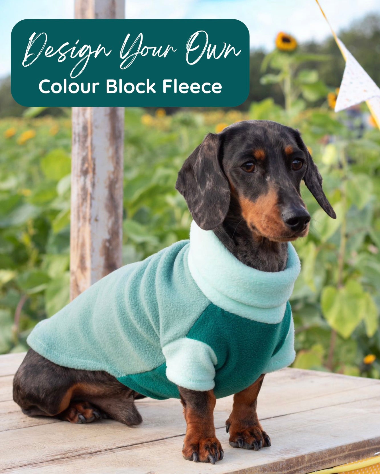 DYO Colour Block Quarter Zip Fleece Jumper