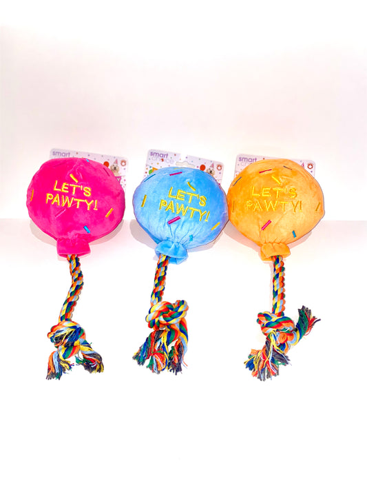 Birthday Balloon Plush & Rope Toy