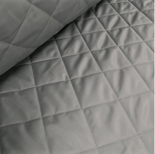 Light Grey Quilted Coat with Fleece Lining