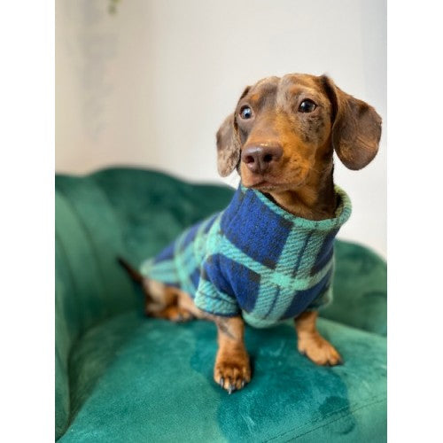 Navy Tartan Fleece Jumper