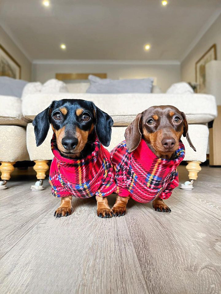 Red Tartan Fleece Jumper