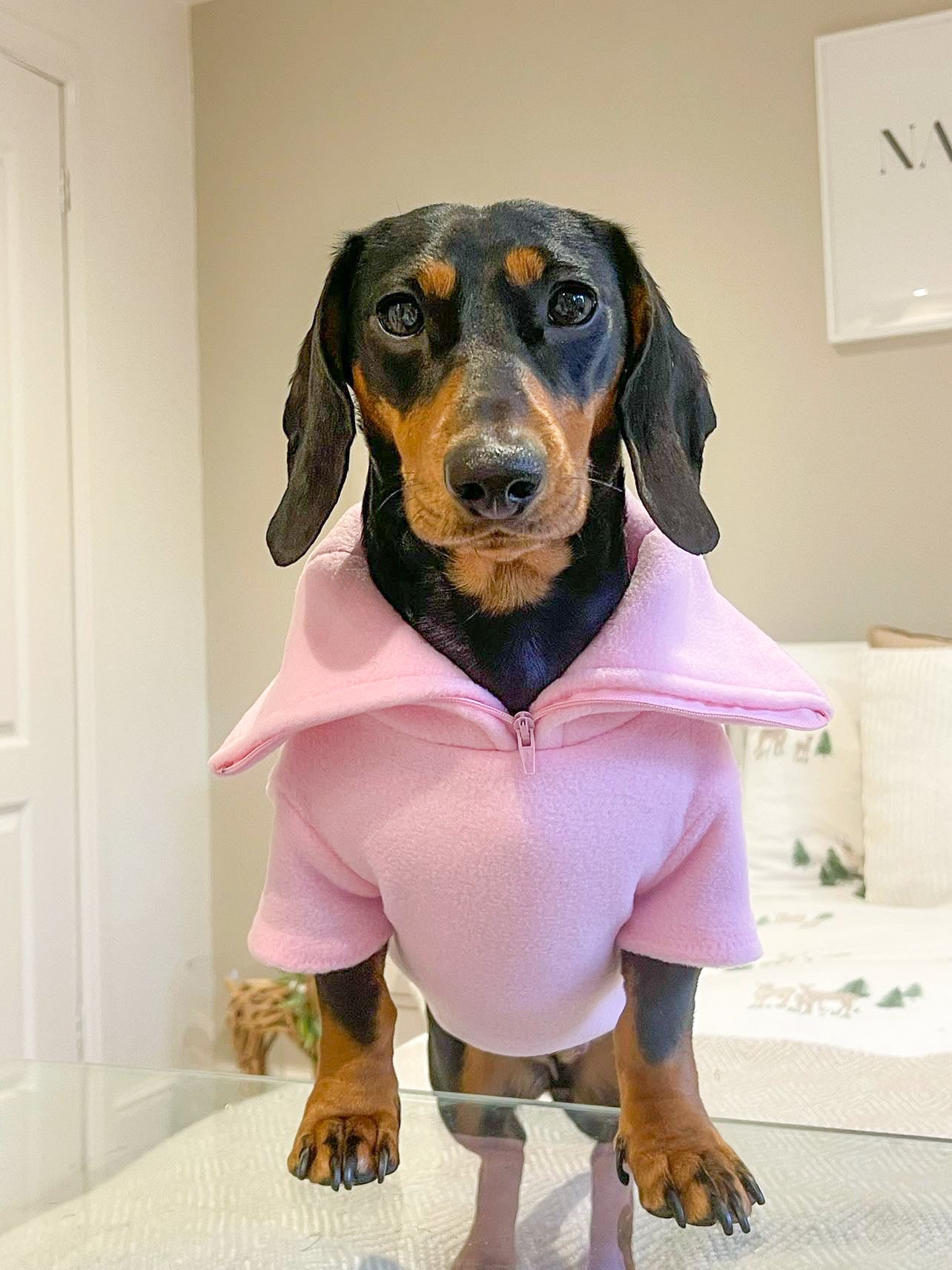 Baby Pink Quarter Zip Fleece Jumper