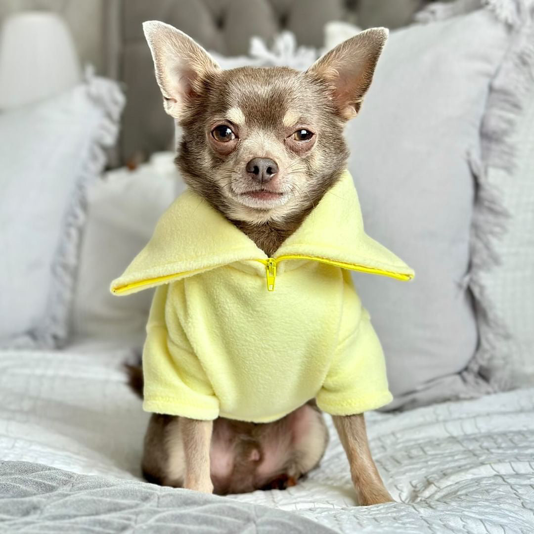 Lemon Quarter Zip Fleece Jumper