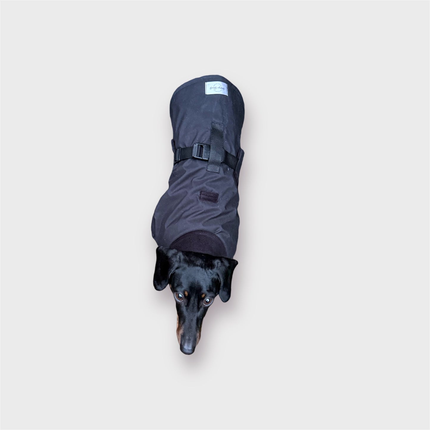 Black Full Tummy Waterproof Jacket with Fleece Lining