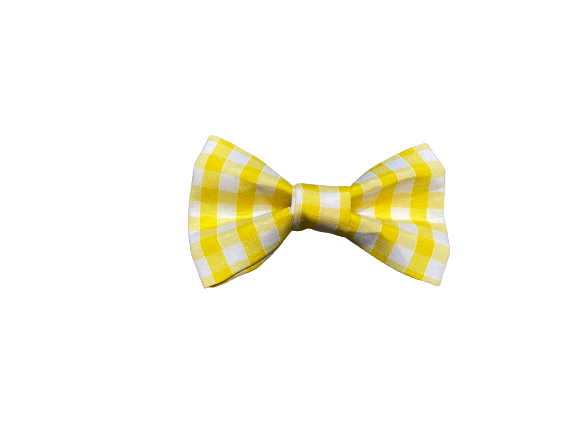 Yellow Gingham Handmade Bow