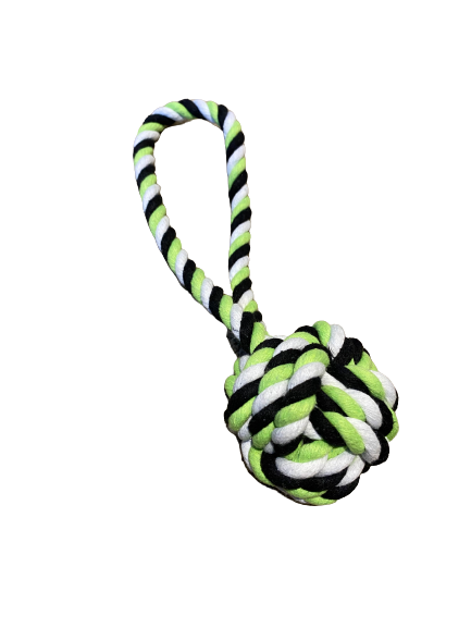 Green Rope Knot & Handle Toy