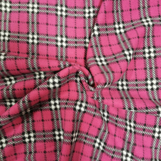 Pink Tartan Quarter Zip Fleece Jumper
