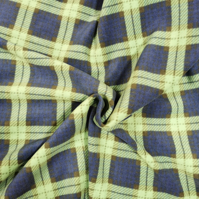 Navy Tartan Quarter Zip Fleece Jumper