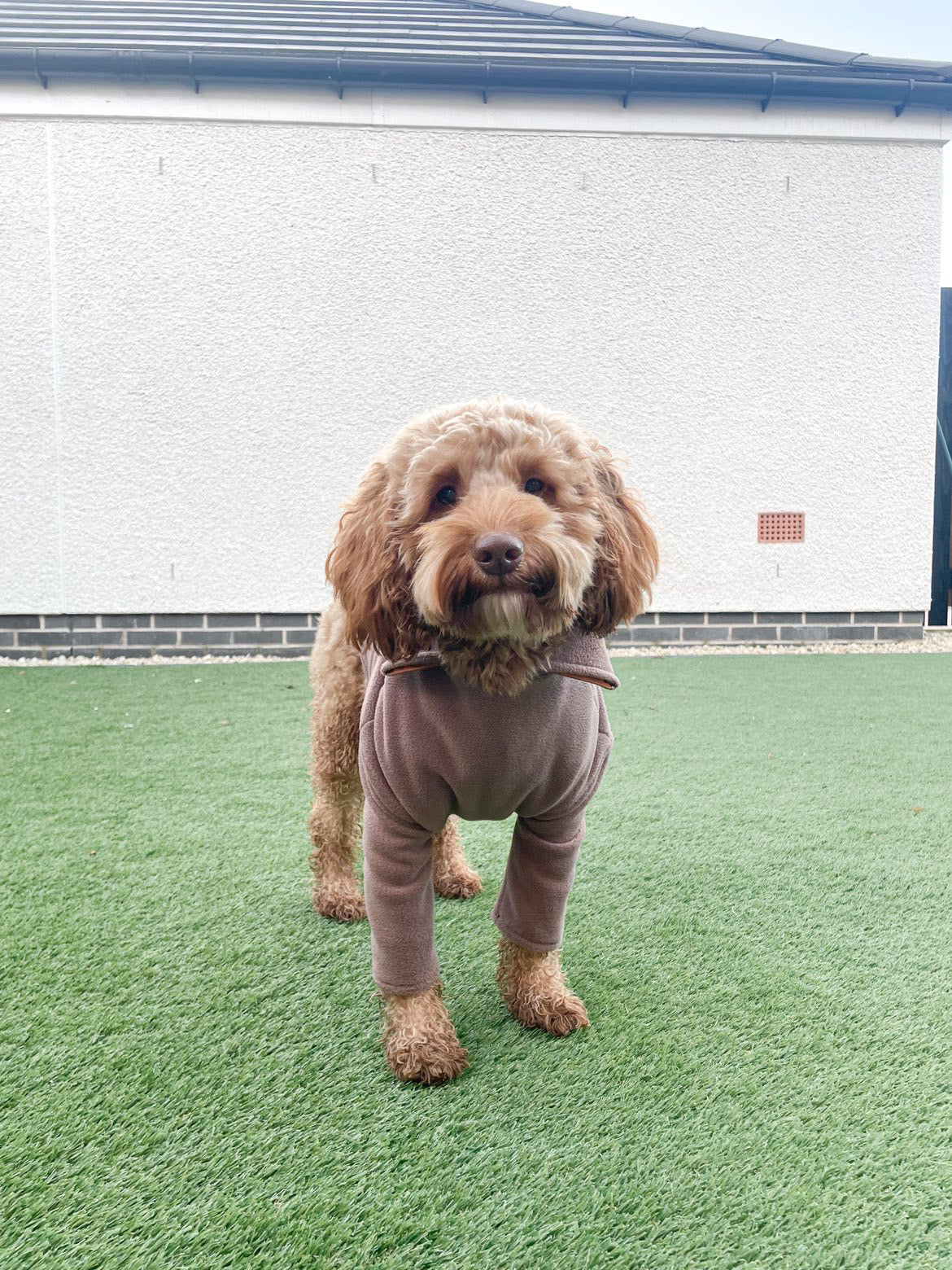 Mocha Quarter Zip Fleece Jumper