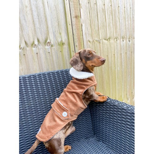 Tan Corduroy Jacket with Borg Collar