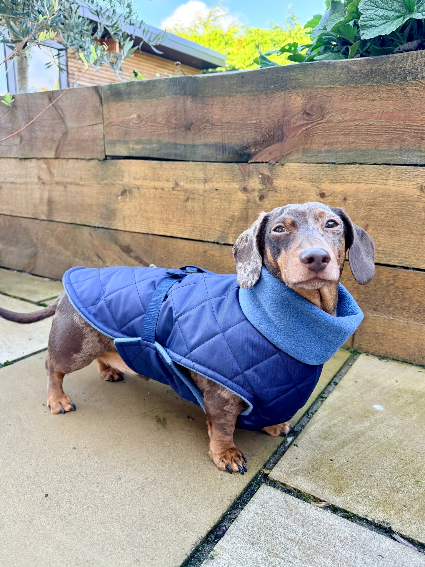 Light Grey Quilted Full Tummy Coat with Fleece Lining