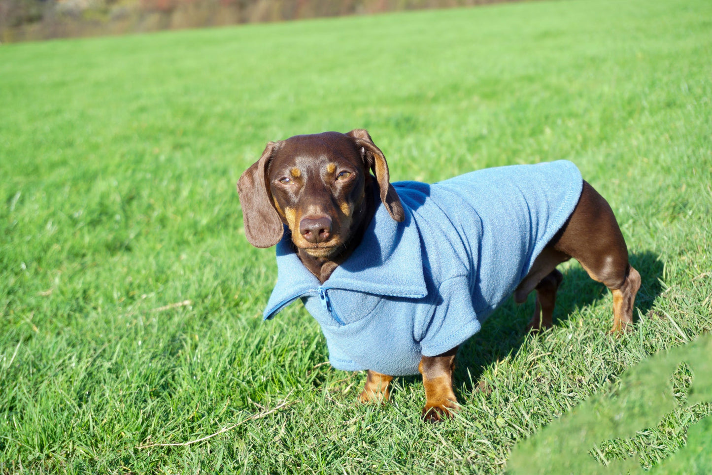 Denim Quarter Zip Fleece Jumper