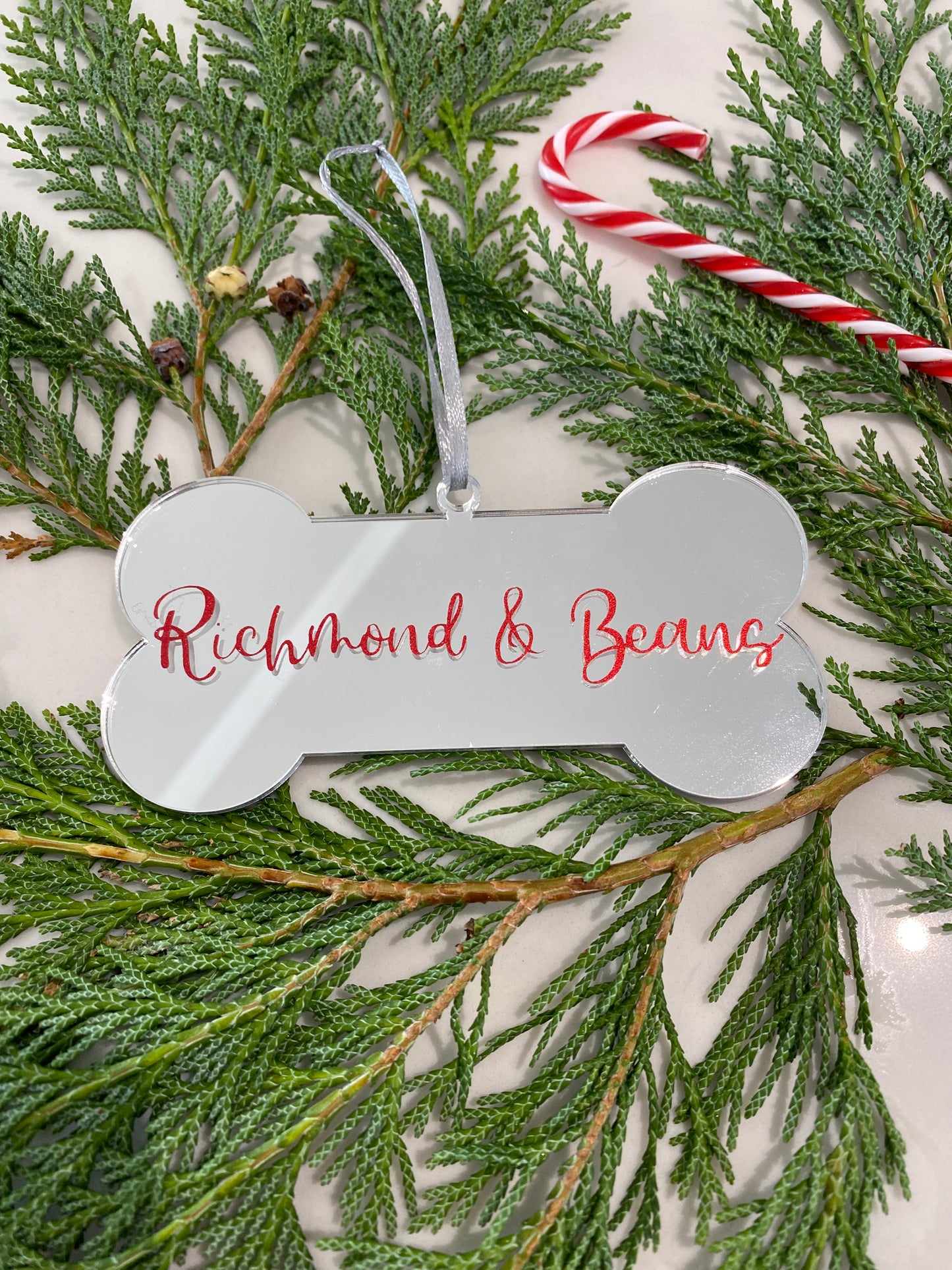 Personalised Mirror Bone Baubles