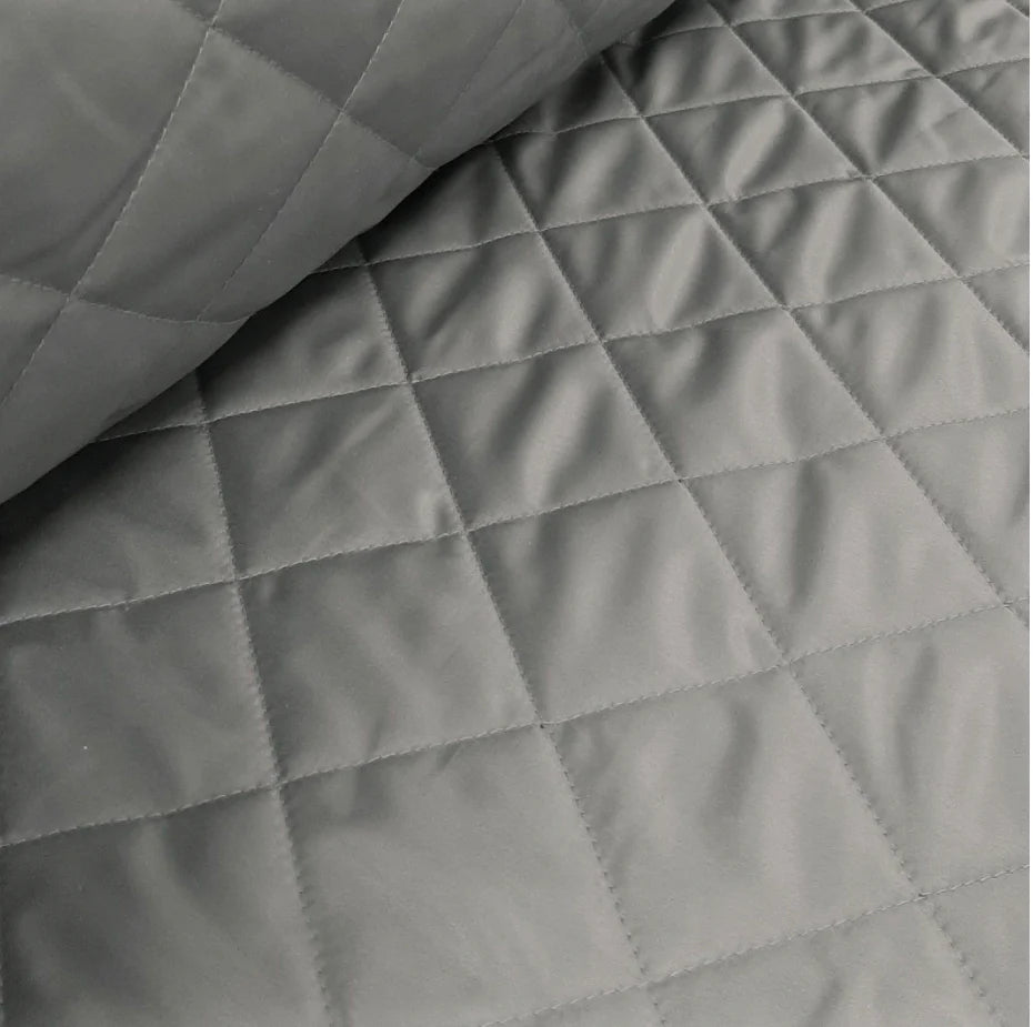 Light Grey Quilted Full Tummy Coat with Fleece Lining