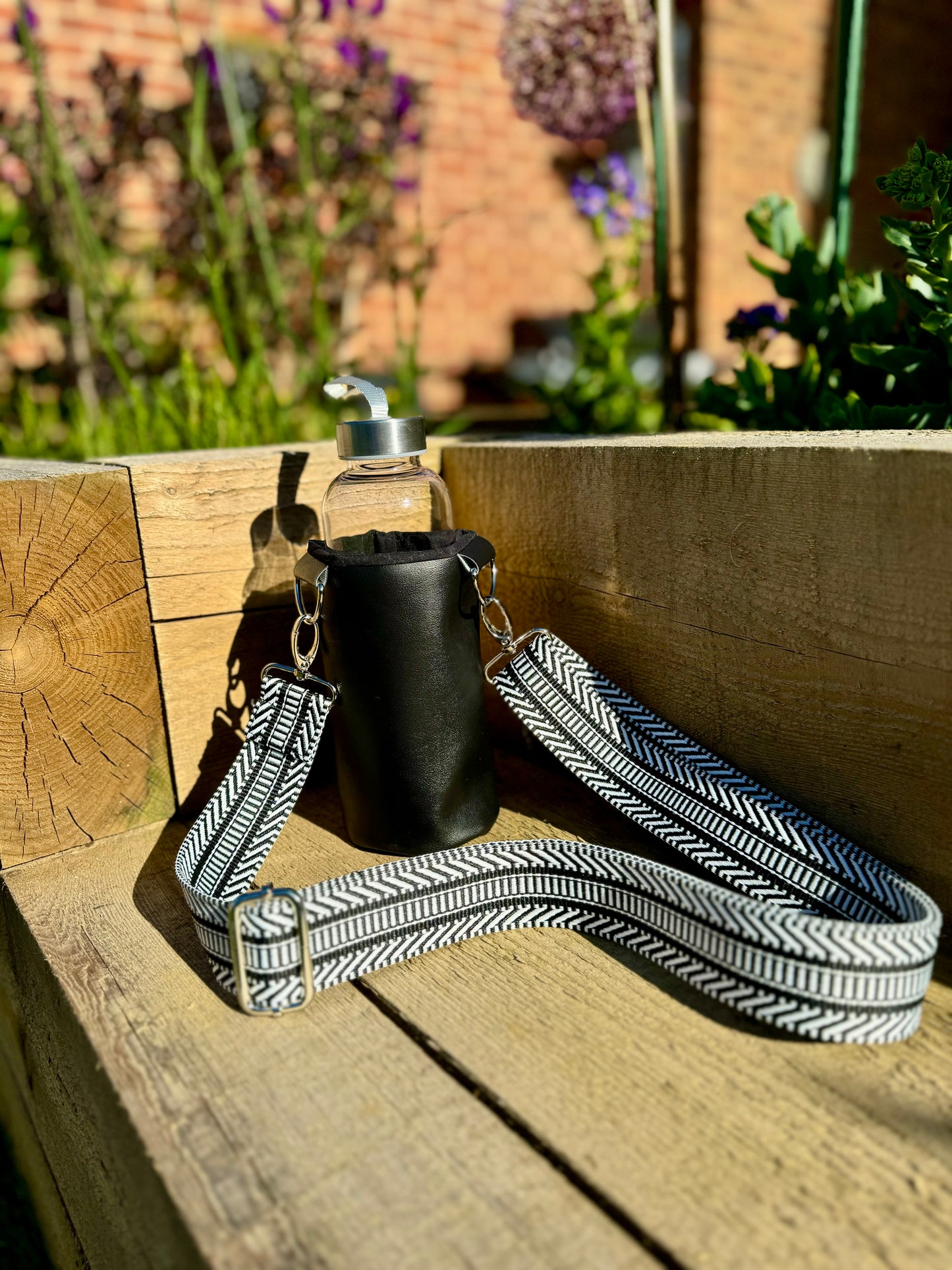 Black Hydrate & Hike Bag with Black & White Strap