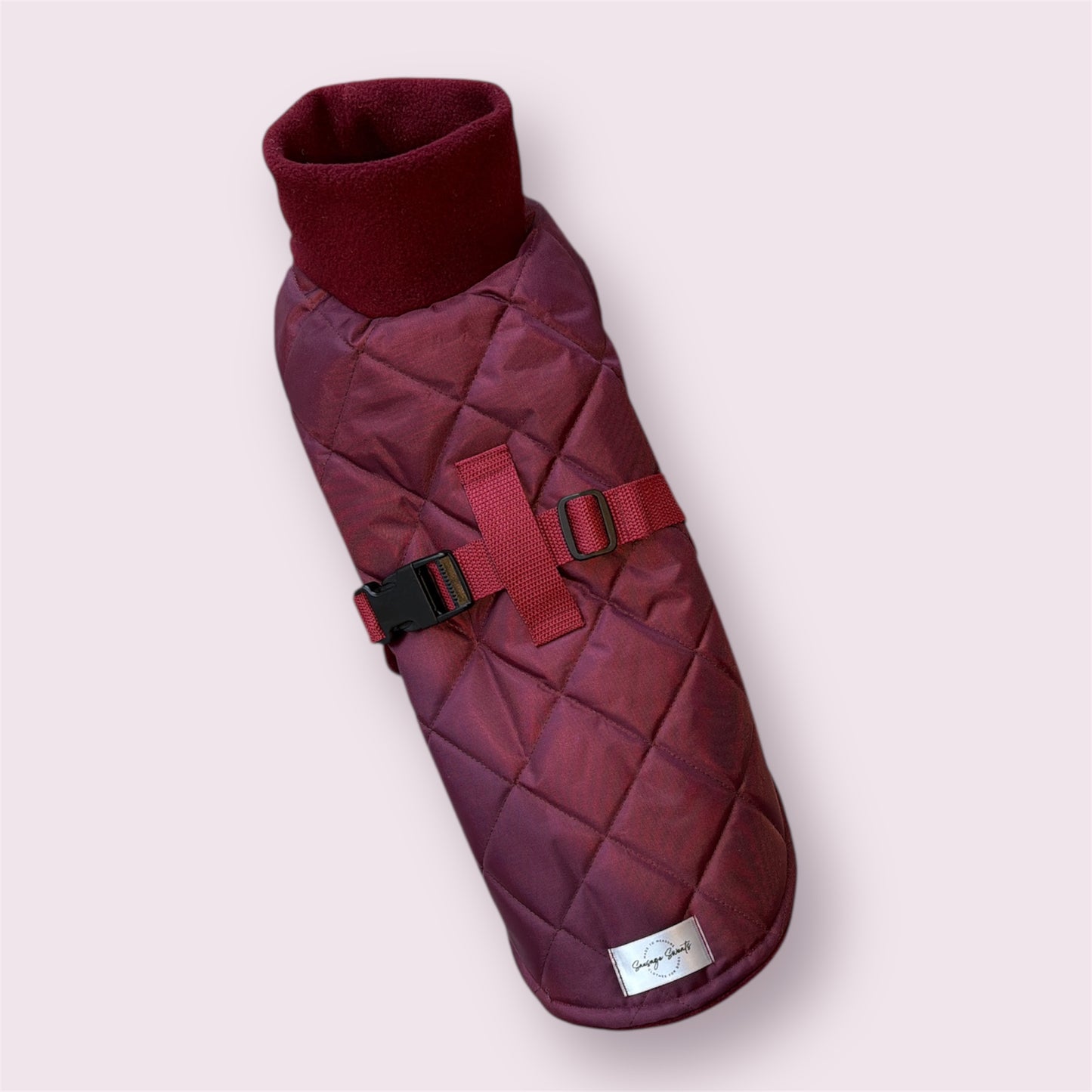 Wine Quilted Full Tummy Coat with Fleece Lining