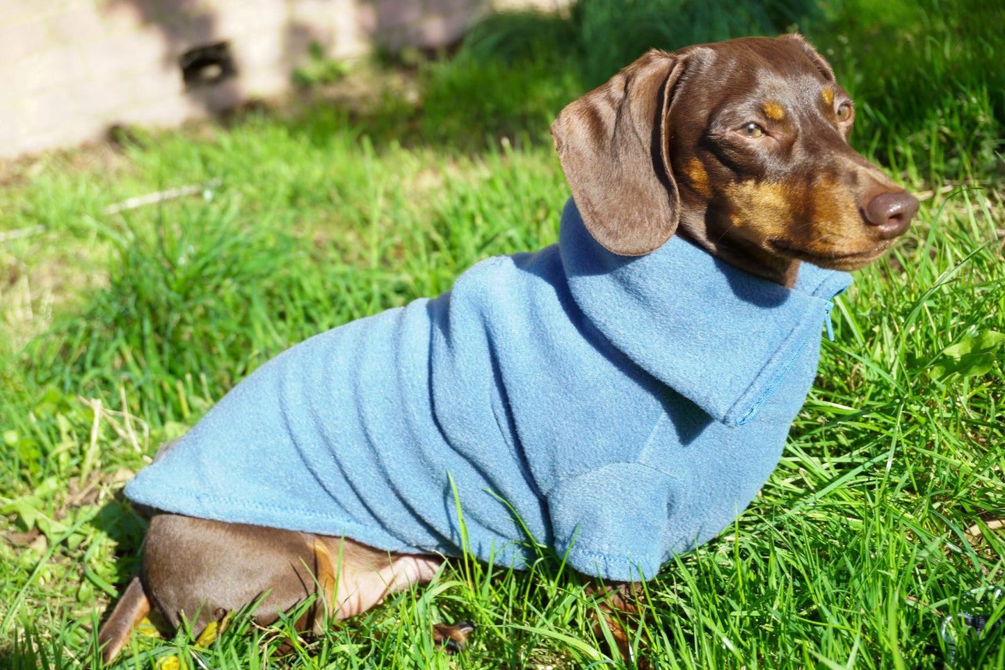 Denim Quarter Zip Fleece Jumper