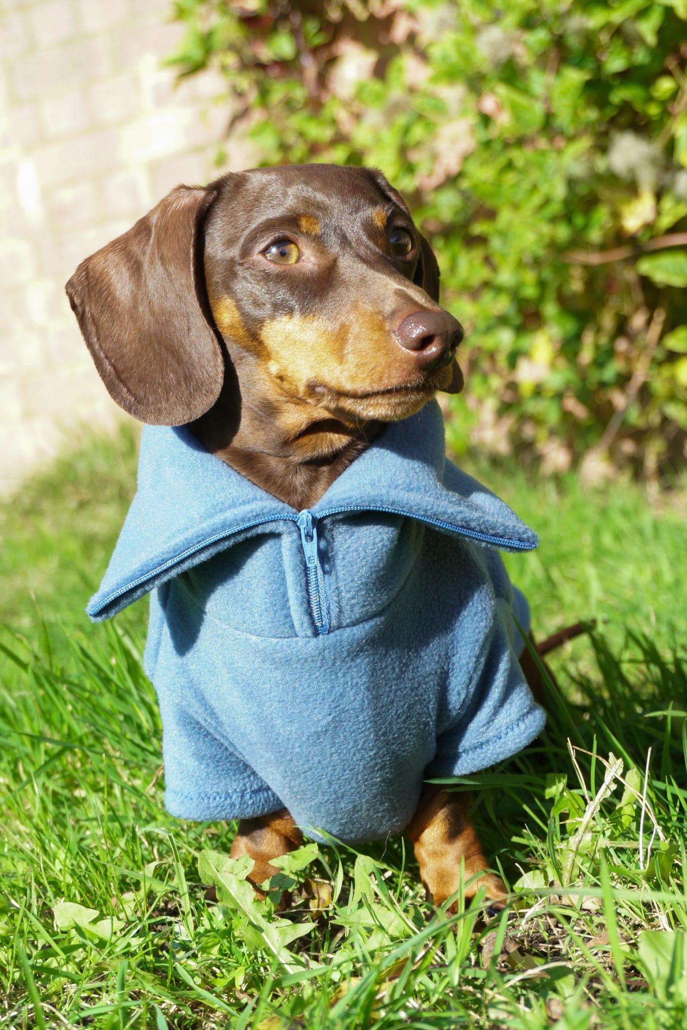 Denim Quarter Zip Fleece Jumper