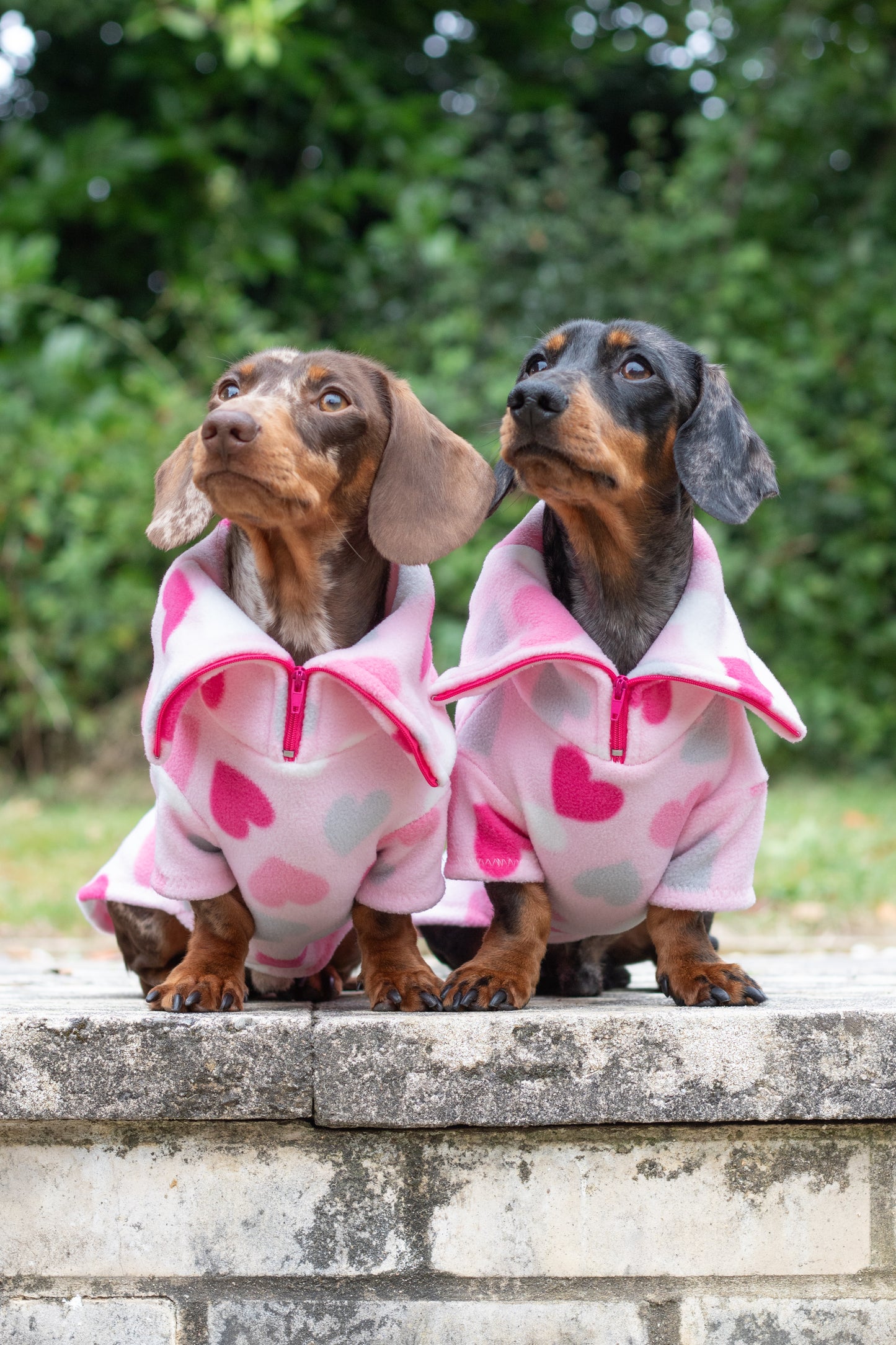 Pink Hearts Quarter Zip Fleece Jumper