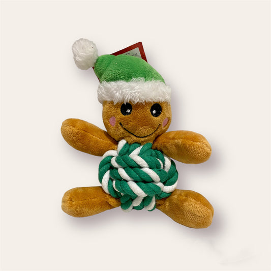 Gingerbread Man Rope Dog Toy - 2 Colours