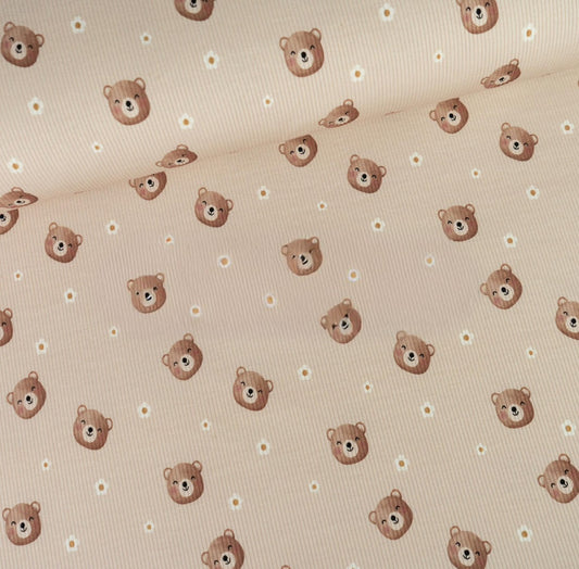 Daisy Bear Fine Rib Knit Jersey Jammies