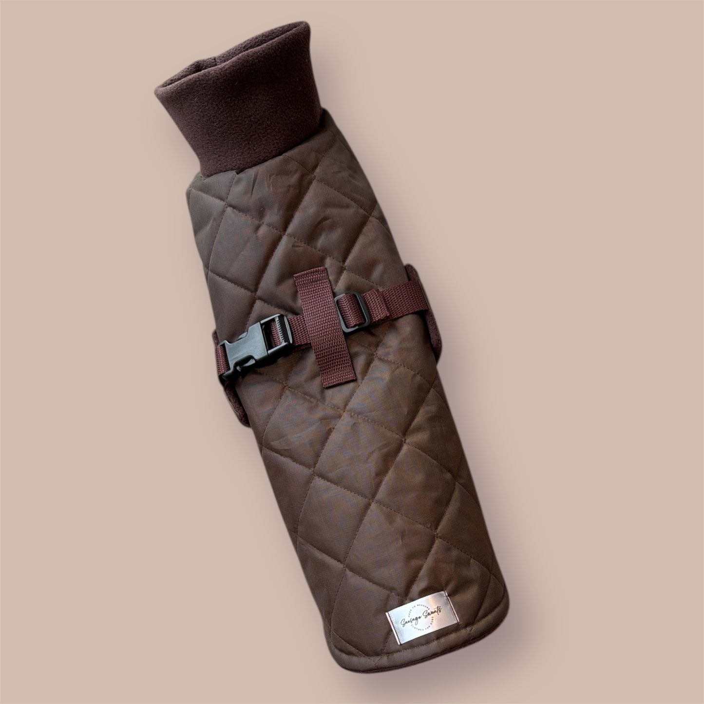 Chocolate Quilted Full Tummy Coat with Fleece Lining