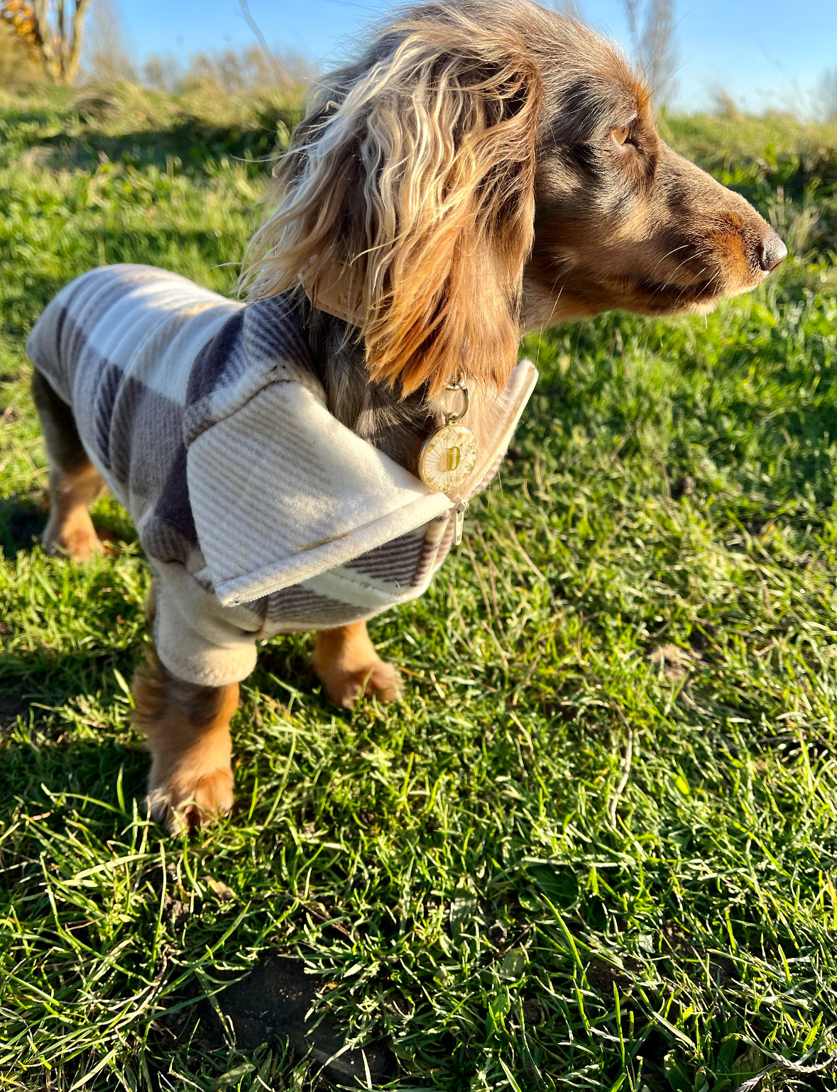 Cream Check Quarter Zip Fleece Jumper