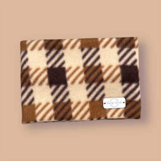 Brown Plaid Fleece Snood