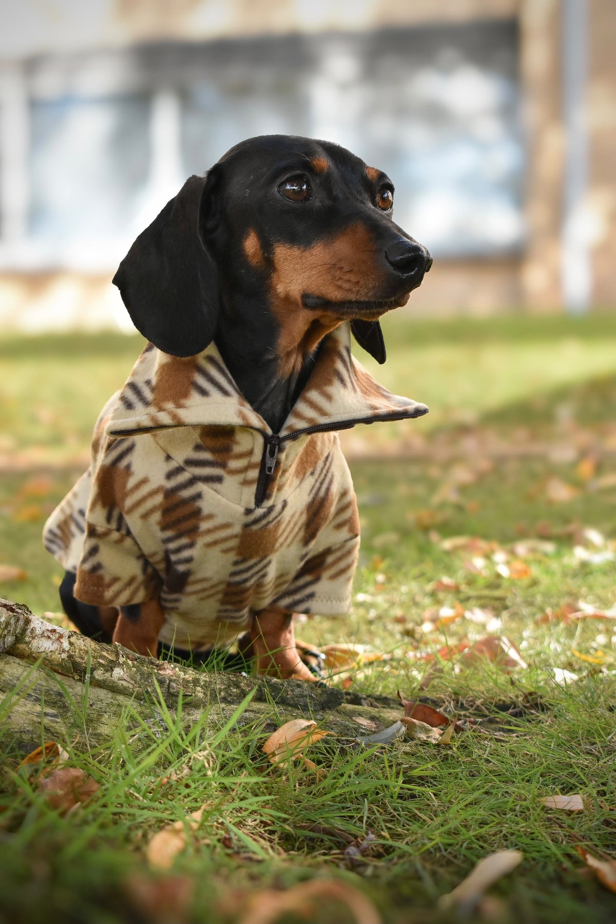 Brown Plaid Quarter Zip Fleece Jumper