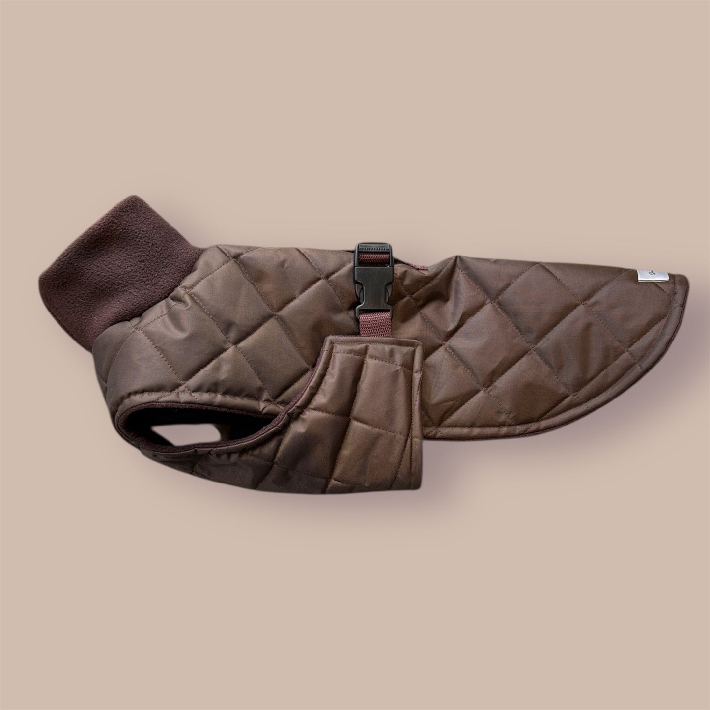 Chocolate Quilted Full Tummy Coat with Fleece Lining