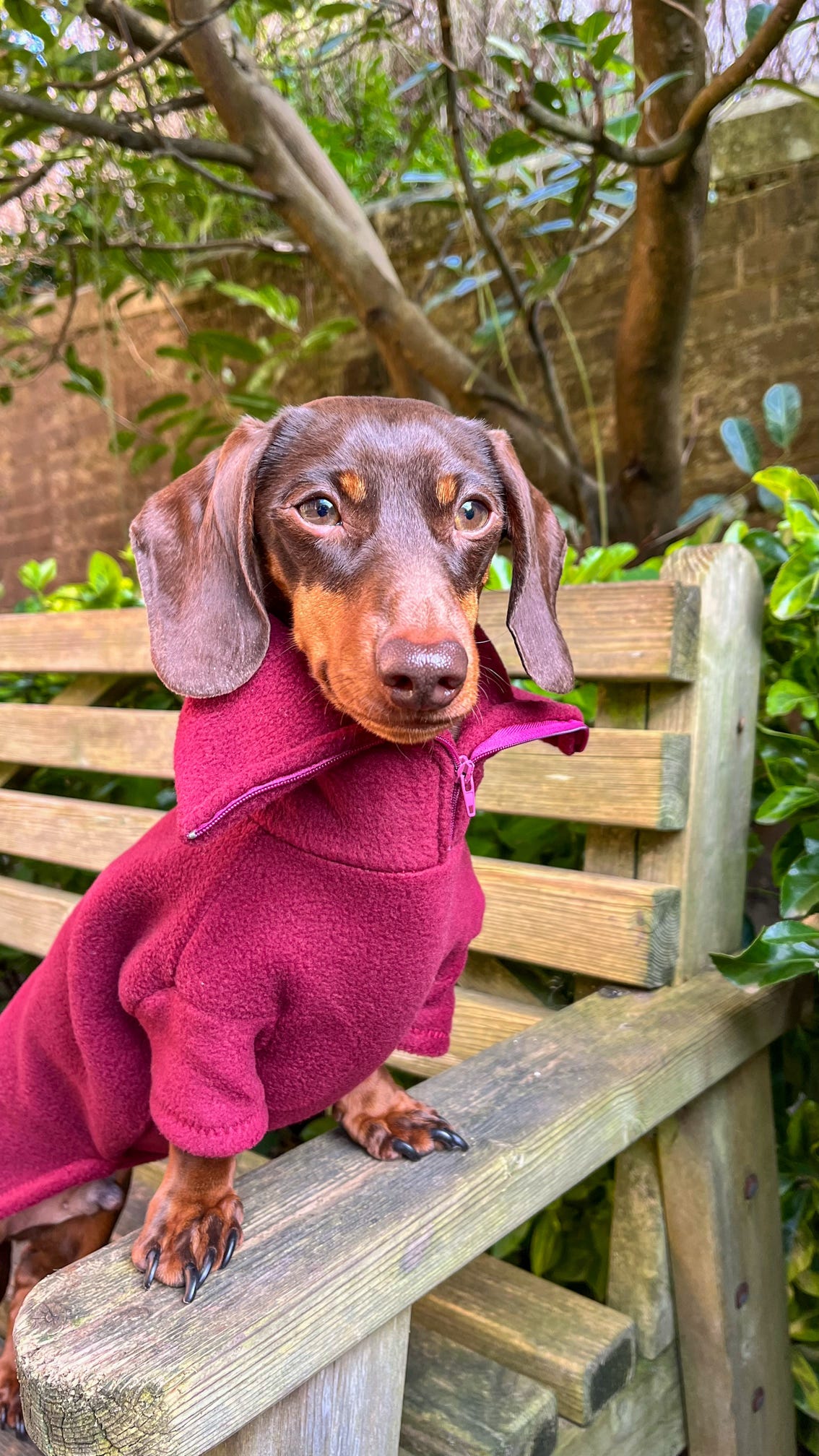 Wine Quarter Zip Fleece Jumper