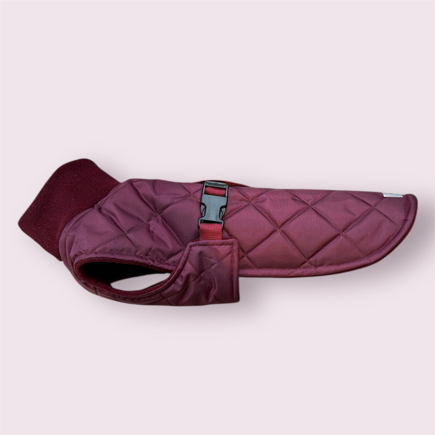 Wine Quilted Full Tummy Coat with Fleece Lining