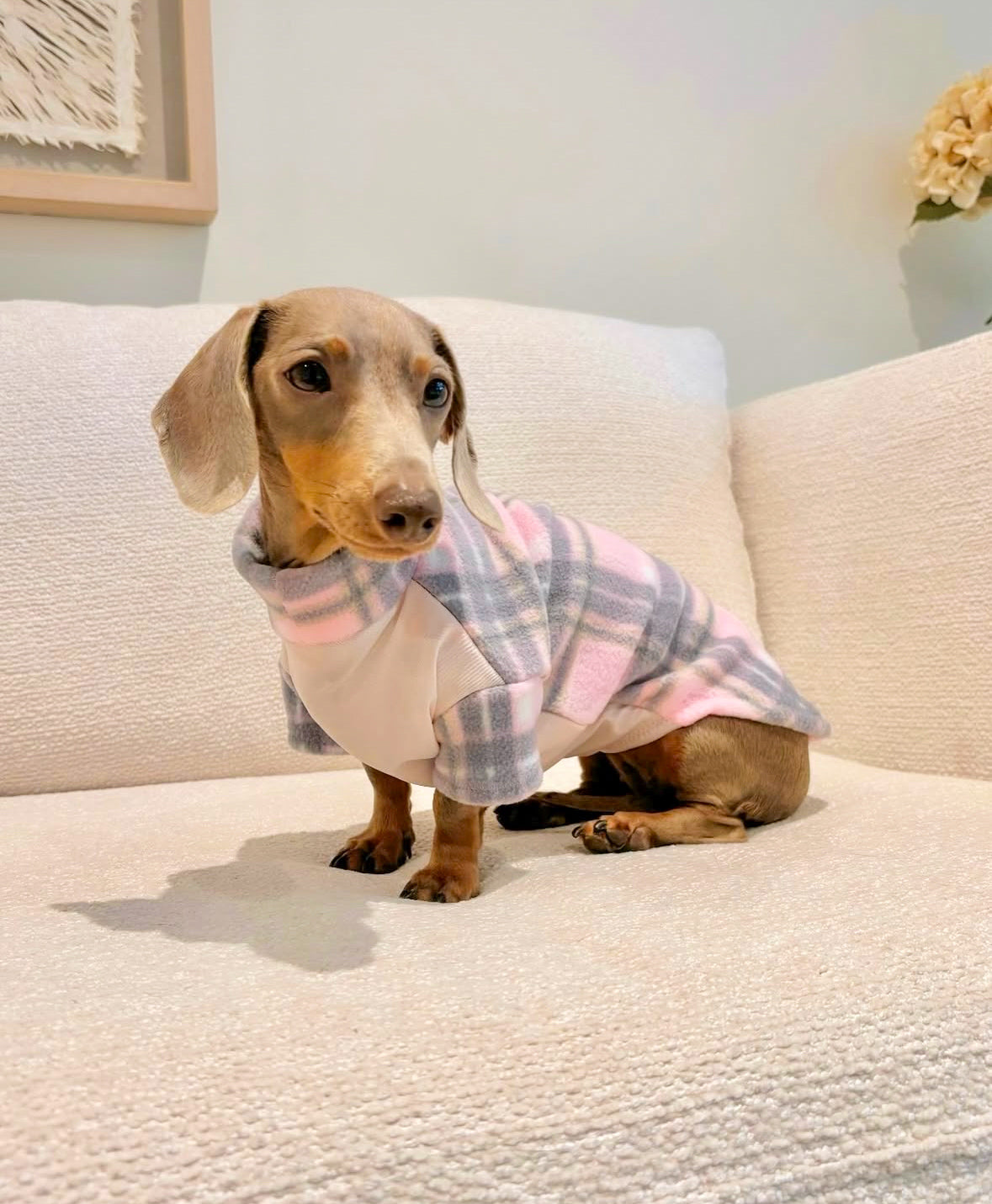 Blush Tartan Fleece Jumper