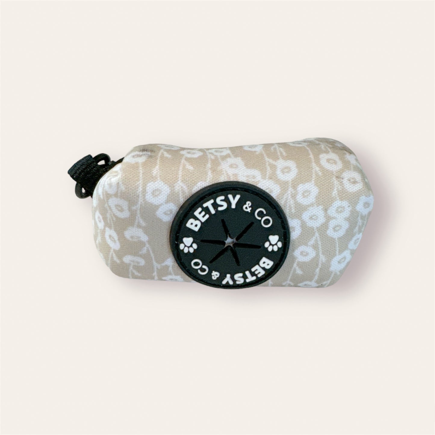 Beige Floral Poobag/Treat Holder