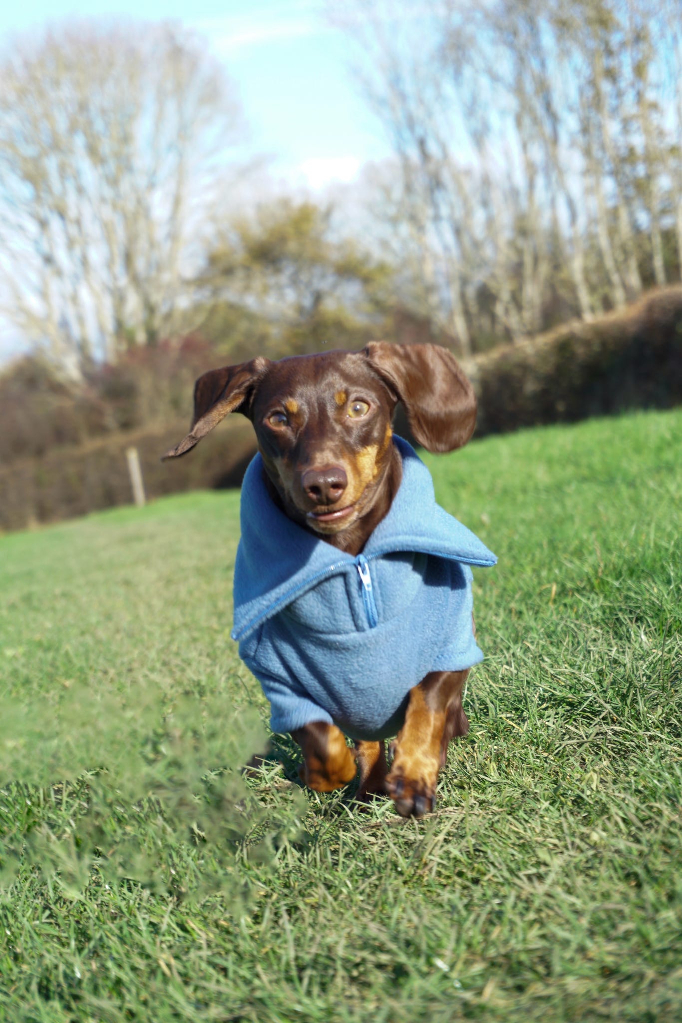 Denim Quarter Zip Fleece Jumper